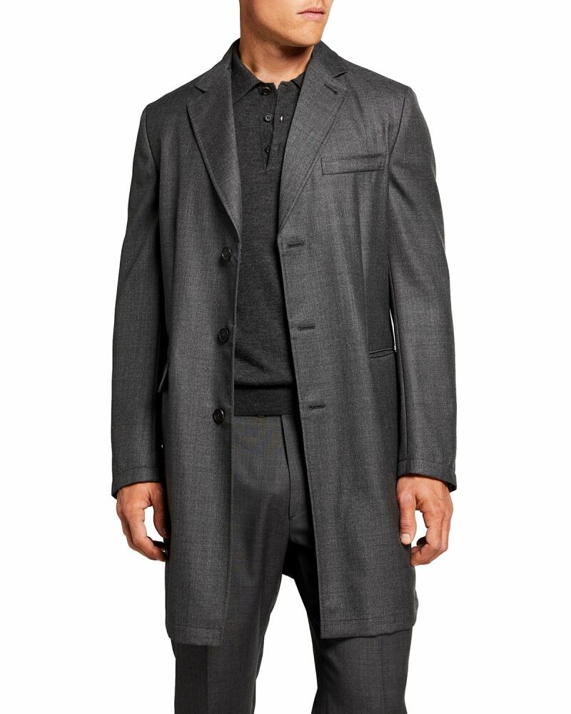 Brioni x Brad Pitt Men's Solid Wool Car Coat Cover