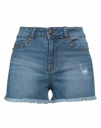 John Richmond Woman Denim shorts Blue Cotton, Polyester, Elastane Cover