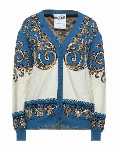 Moschino Woman Cardigan Blue Virgin Wool Cover