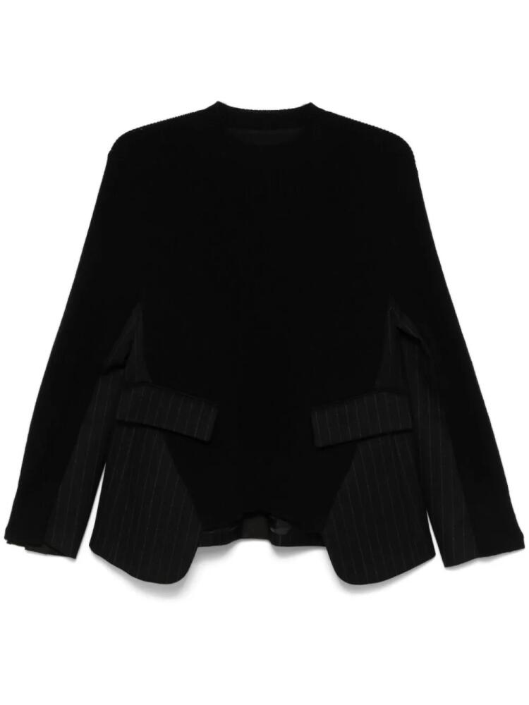 sacai chalk-stripe sweater - Black Cover