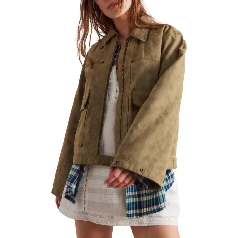 Free People Blair Faux Suede Jacket in Coriander Cover