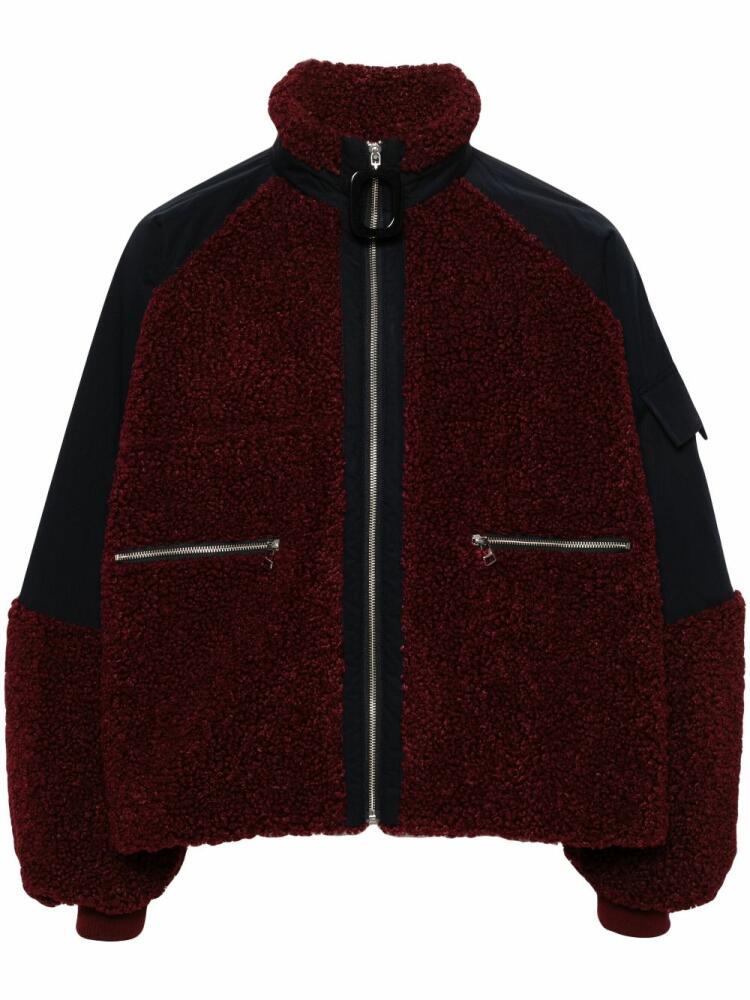 JW Anderson colour-block fleece bomber jacket - Red Cover