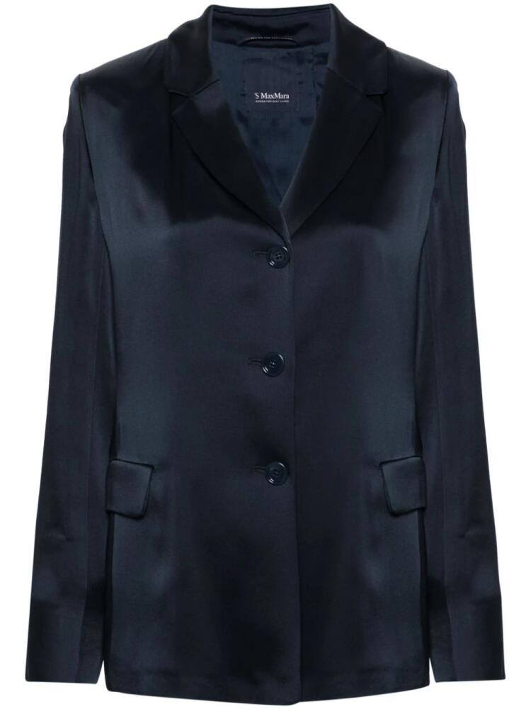 'S Max Mara single-breasted satin blazer - Blue Cover