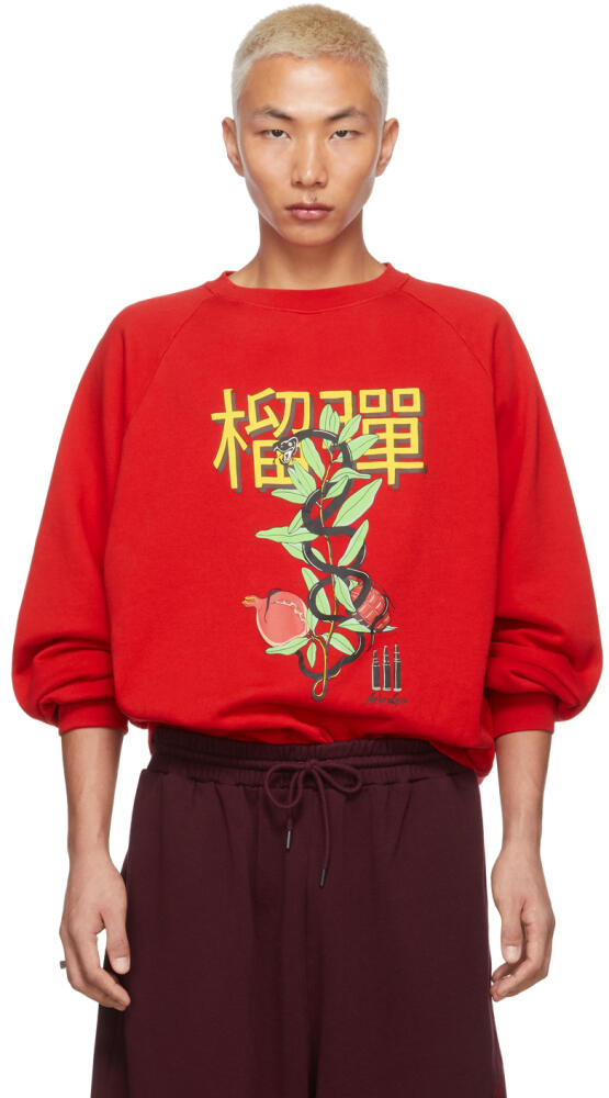 LU'U DAN SSENSE Exclusive Red Twisted Snake Sweatshirt Cover