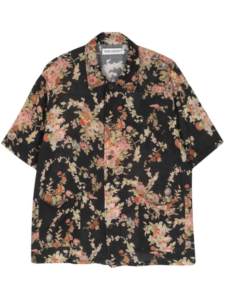 OUR LEGACY Elder floral-print cotton shirt - Black Cover