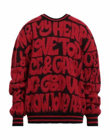 Dolce & gabbana Man Sweater Red Mohair wool, Polyamide, Wool Cover