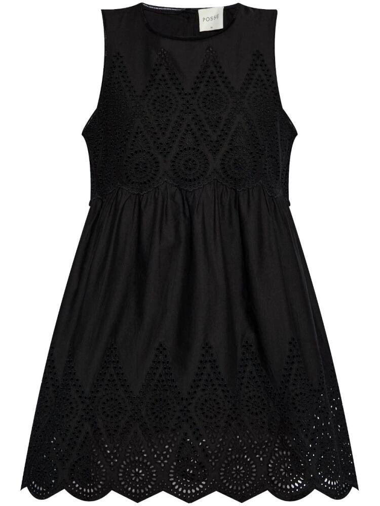 Posse Louisa broderie-anglaise minidress - Black Cover