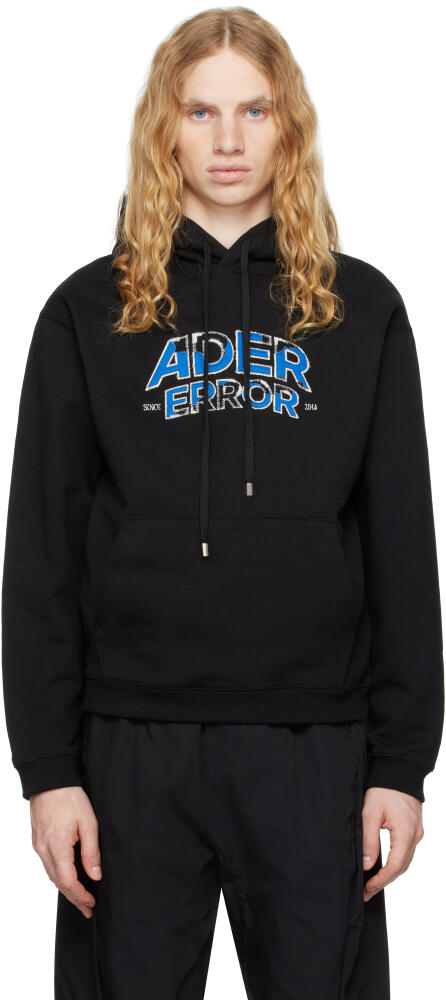 ADER error Black Distressed Logo Hoodie Cover