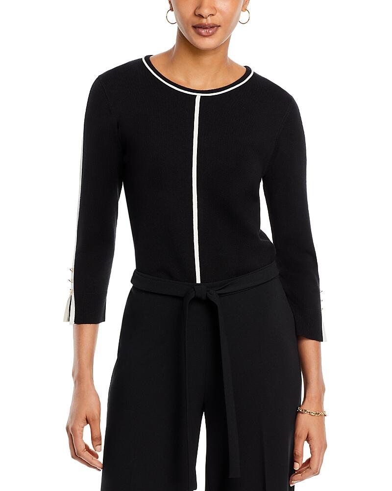 T Tahari Split Cuff Contrast Sweater Cover