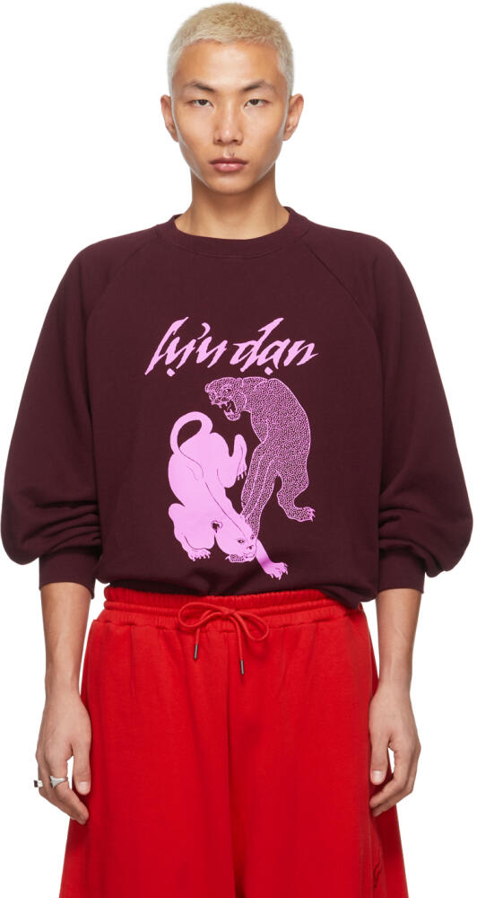 LU'U DAN SSENSE Exclusive Burgundy Leopards Sweatshirt Cover