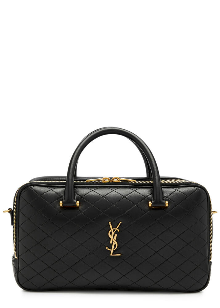 Saint Laurent Lyia Quilted Leather Tote - Black Cover