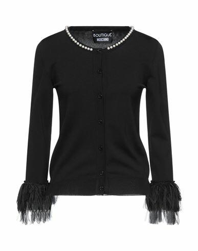 Boutique Moschino Woman Cardigan Black Viscose, Polyamide Cover