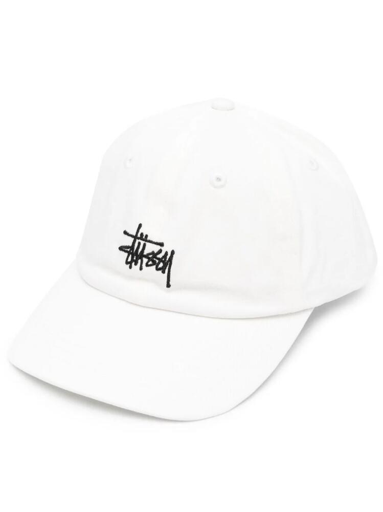 Stüssy logo embroidered baseball cap - White Cover