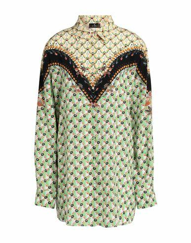 Etro Woman Shirt Light green Silk Cover