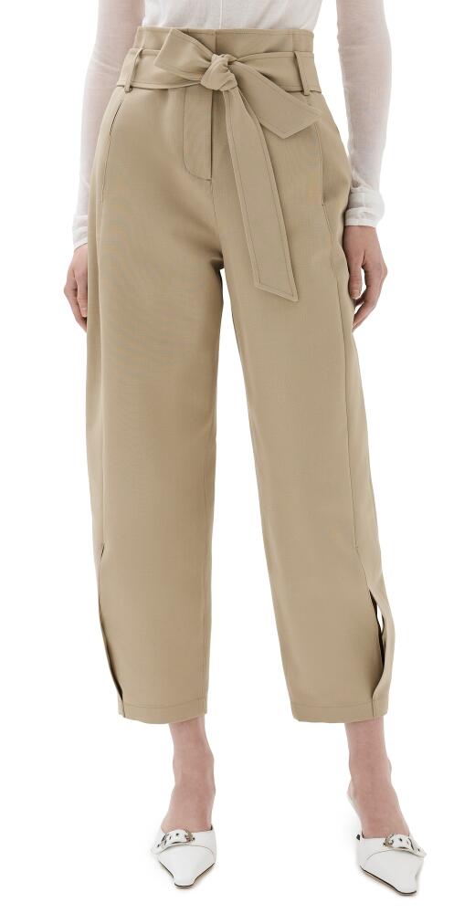 RECTO Curved Shape High Waist Pants Light Khaki Cover