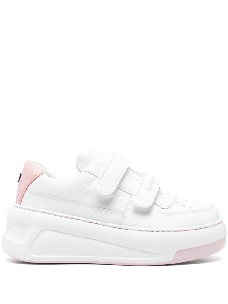 Acne Studios touch-strap platform sneakers - White Cover