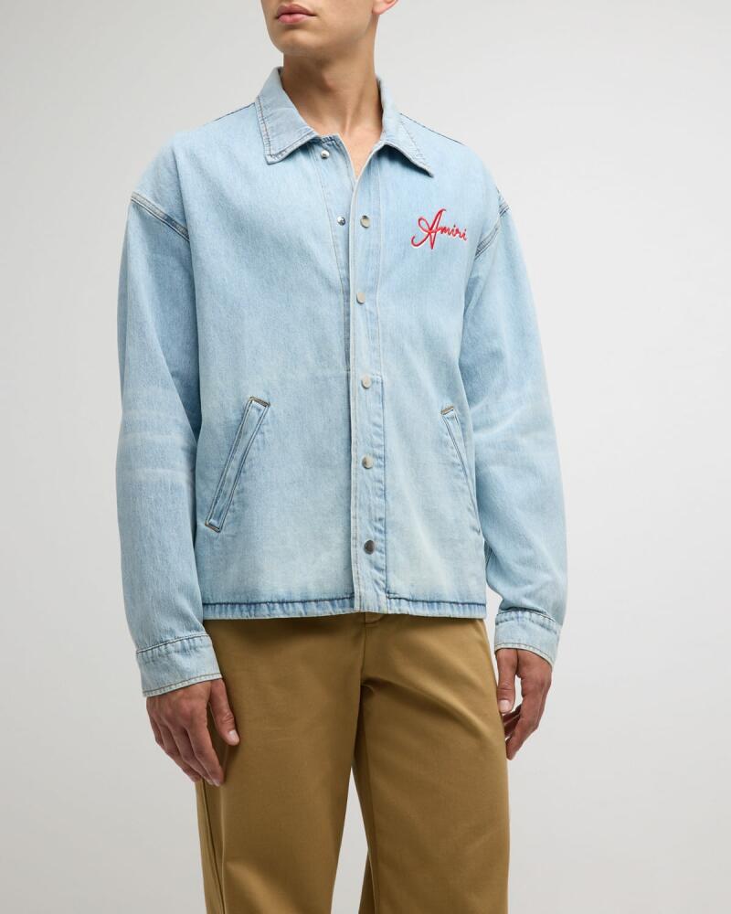 Amiri Men's Resort Club Denim Coach Jacket Cover