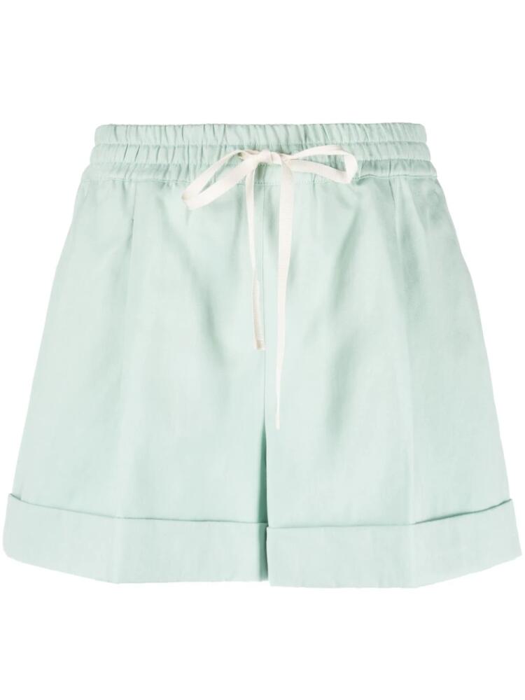 TWINSET pleat-detail drawstring-waist shorts - Green Cover