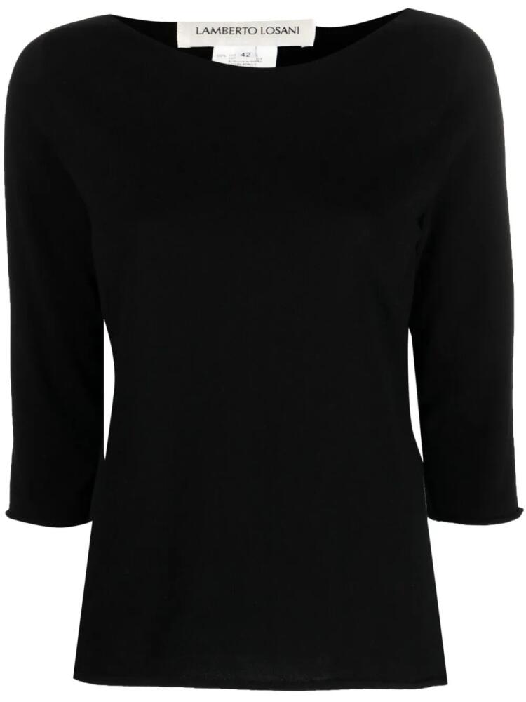 Lamberto Losani boat-neck cotton jumper - Black Cover