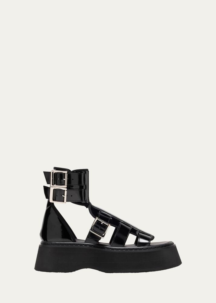 Junya Watanabe Glossy Leather Buckle Cuff Sandals Cover