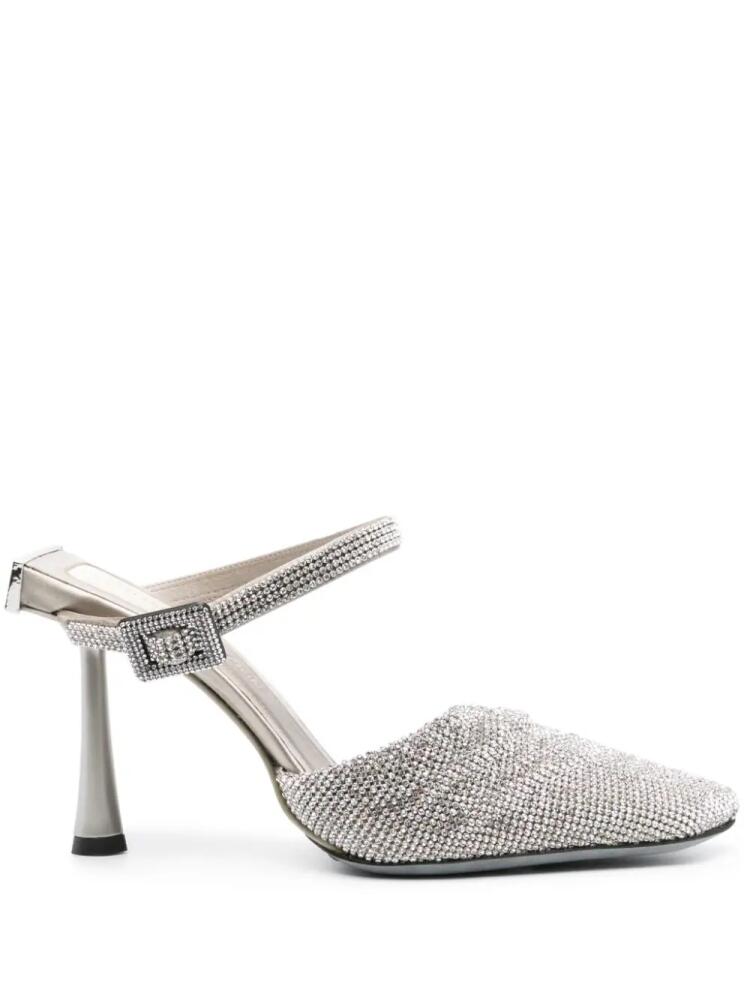 Benedetta Bruzziches Elena 100mm crystal-embellished mules - Grey Cover