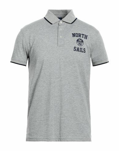 North Sails Man Polo shirt Grey Cotton, Polyester Cover