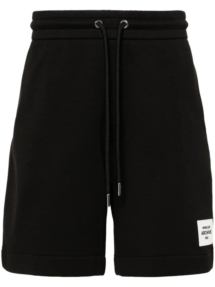 Moncler appliqué-logo track shorts - Black Cover