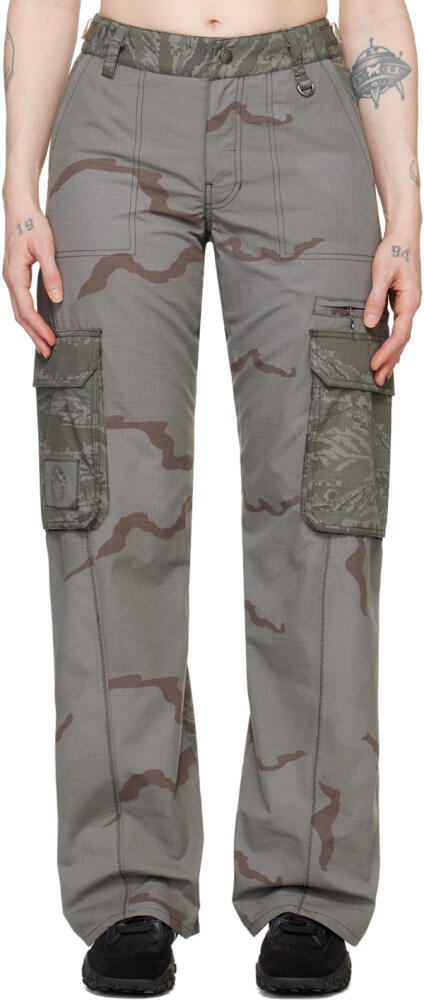 Marine Serre Gray Regenerated Camo Trousers Cover