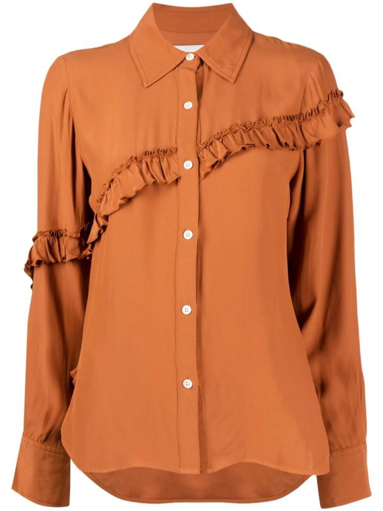 3.1 Phillip Lim ruffled long-sleeve shirt - Orange Cover