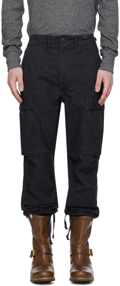 RRL Black Surplus Cargo Pants Cover