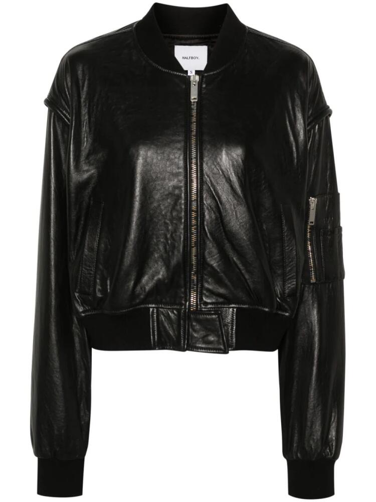 Halfboy leather bomber jacket - Black Cover