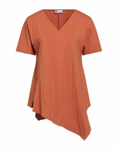 Diana Gallesi Woman T-shirt Rust Cotton, Elastane Cover