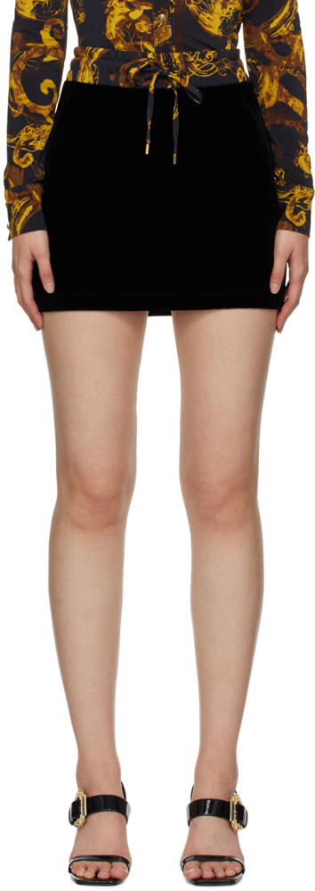 Versace Jeans Couture Black Drawstring Miniskirt Cover