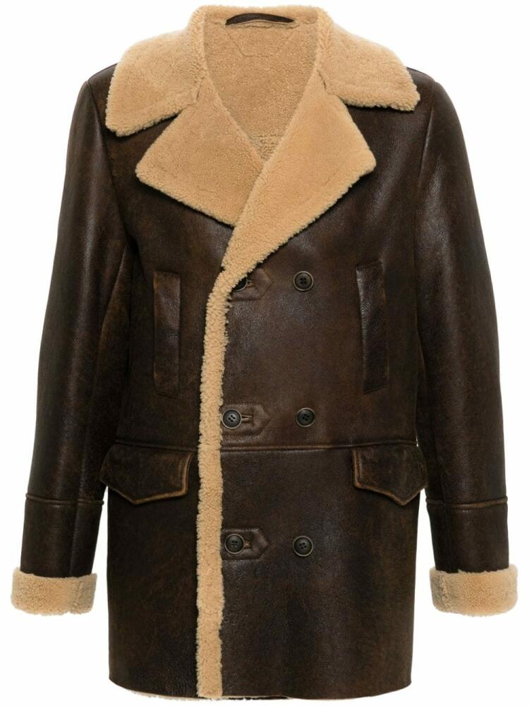 Salvatore Santoro double-breasted leather coat - Brown Cover