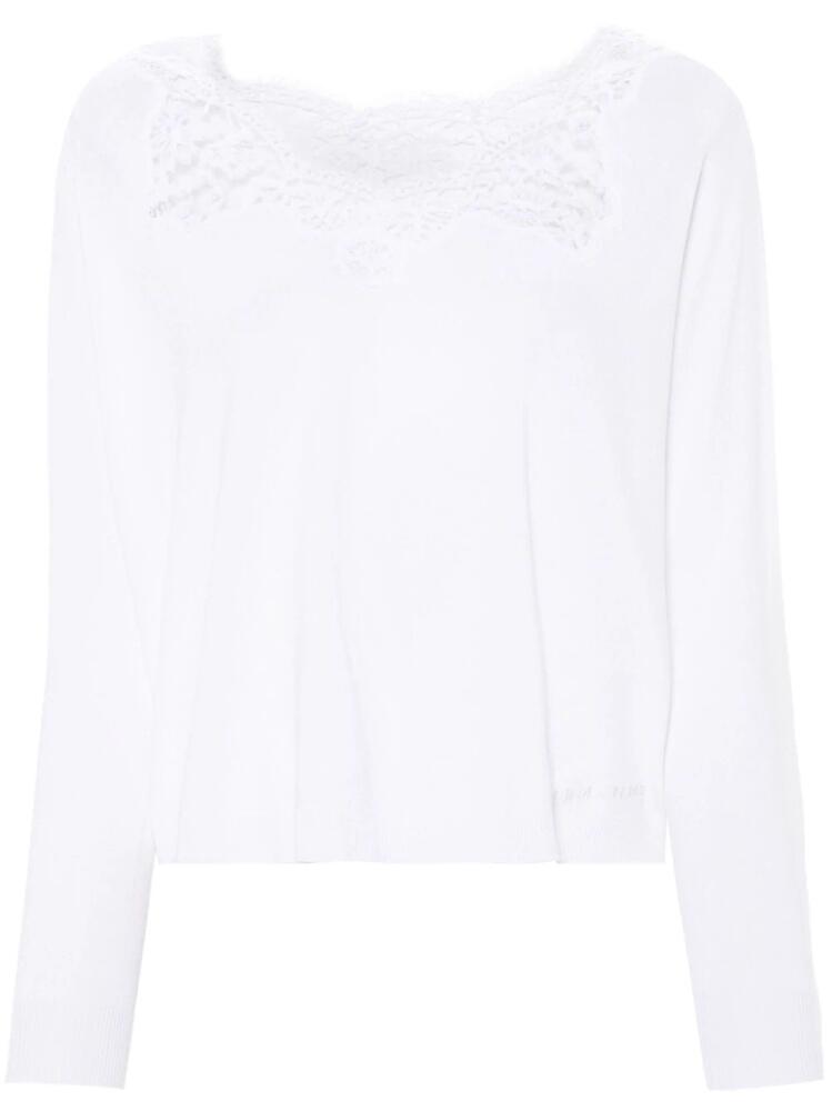 ERMANNO FIRENZE floral-lace textured jumper - White Cover