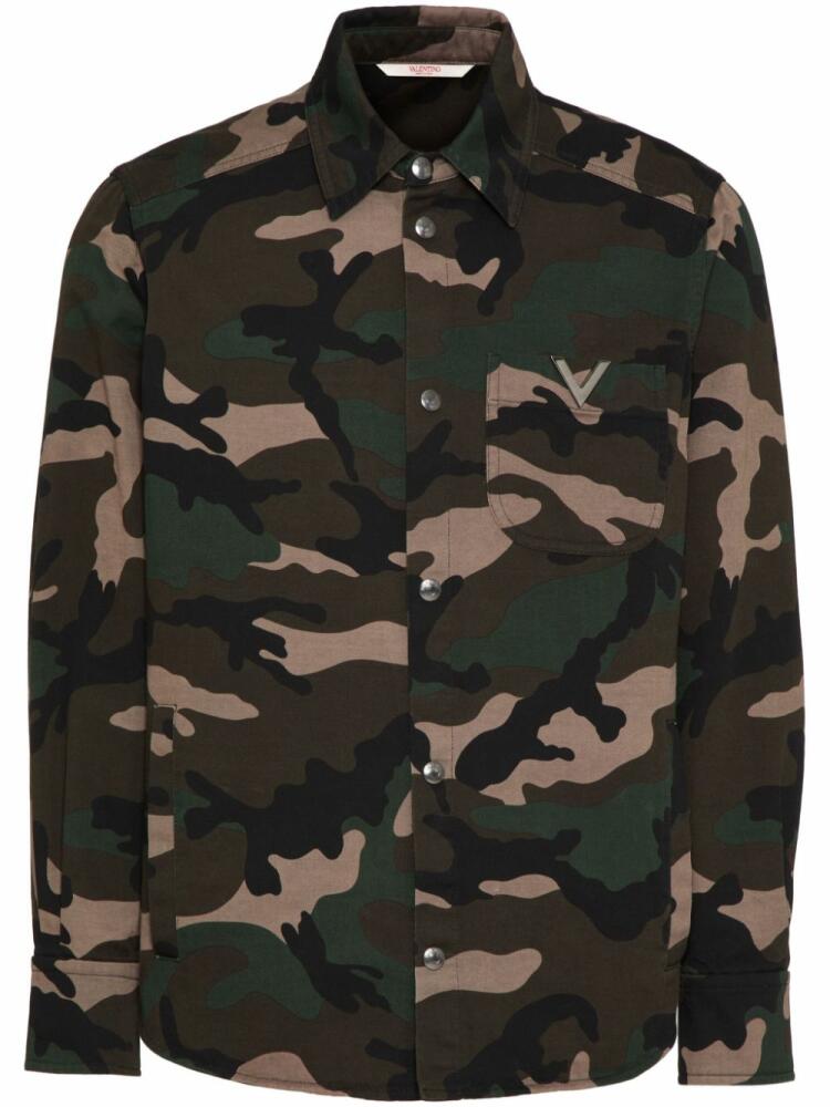 Valentino Garavani camouflage-pattern cotton jacket - Green Cover