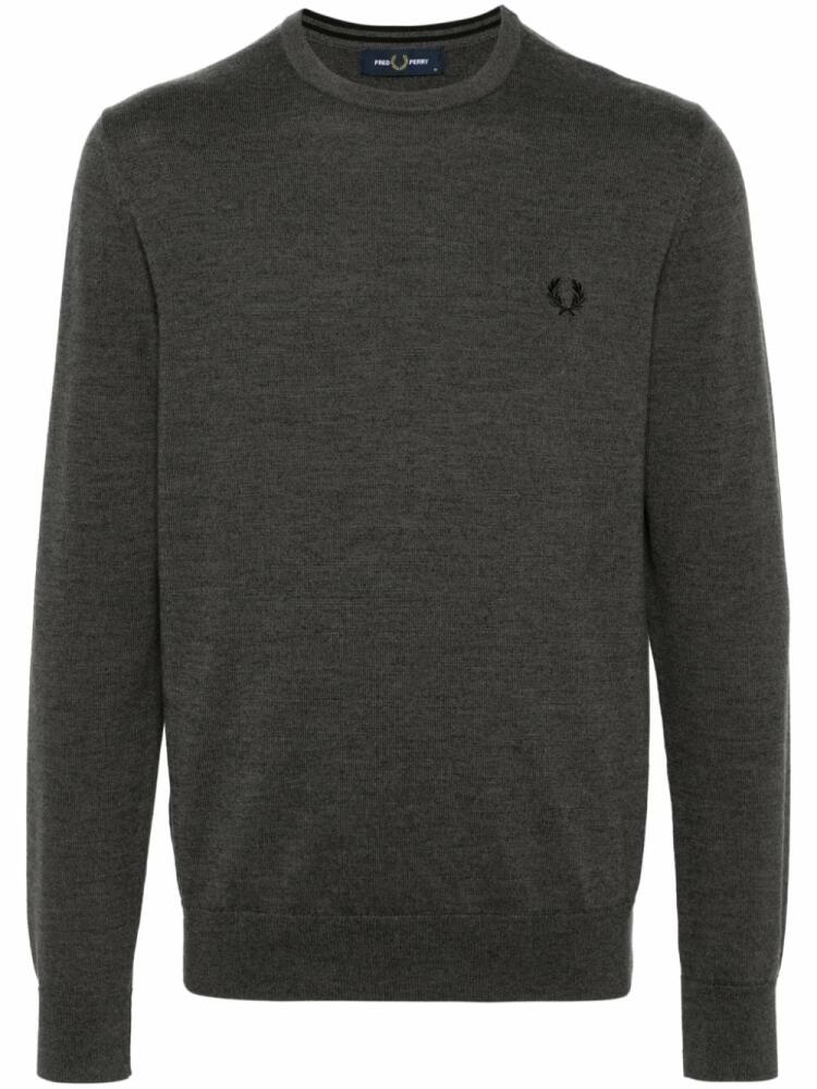 Fred Perry logo-embroidered mélange jumper - Grey Cover