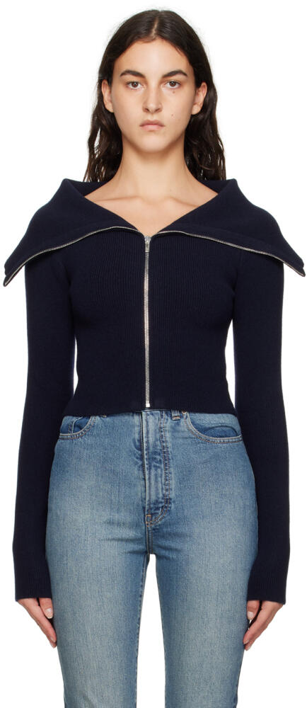 ALAÏA Navy Zipped Cardigan Cover