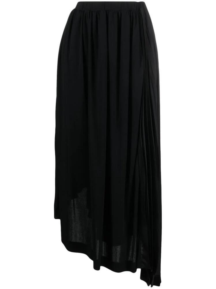 Jil Sander asymmetric pleated midi skirt - Black Cover