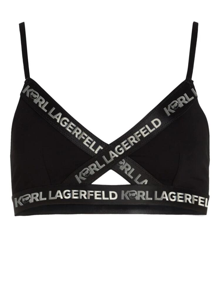 Karl Lagerfeld Ikonik peephole-detail bra - Black Cover