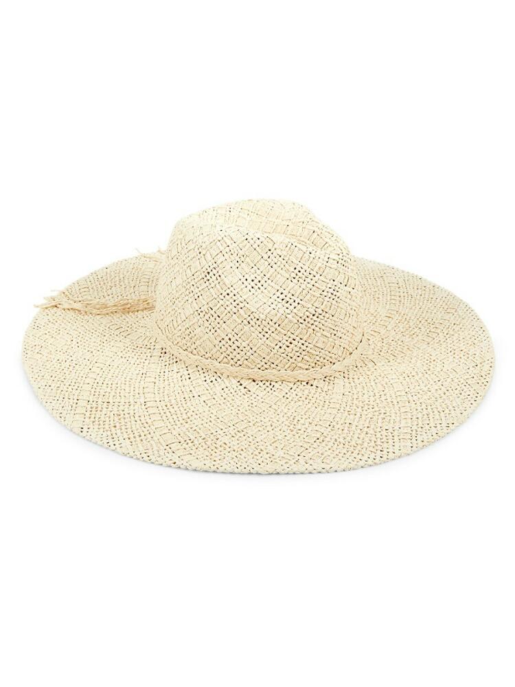 San Diego Hat Company Women's Woven Paper Fedora Hat - Beige Cover