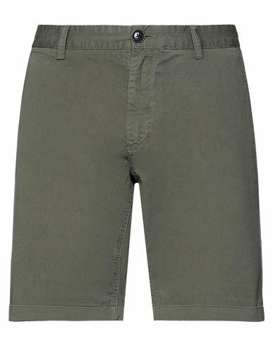 Sun 68 Man Shorts & Bermuda Shorts Military green Cotton, Elastane Cover