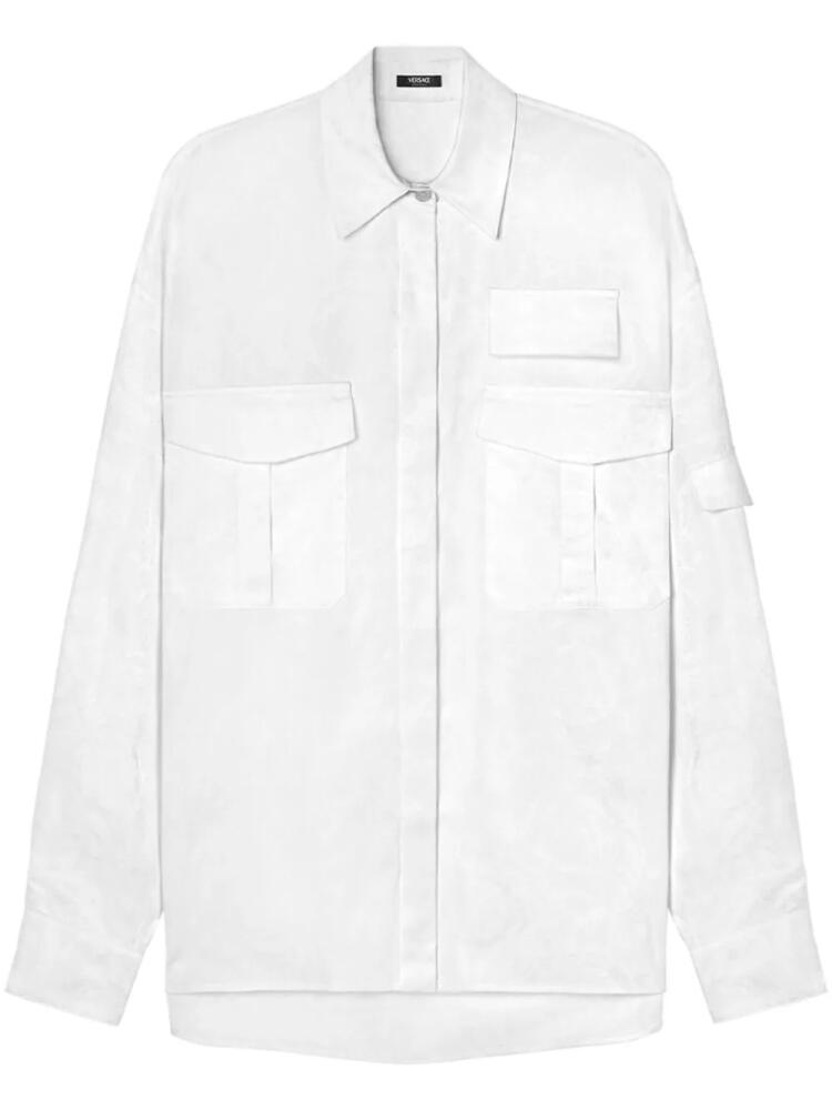 Versace Barocco-jacquard cotton cargo shirt - White Cover