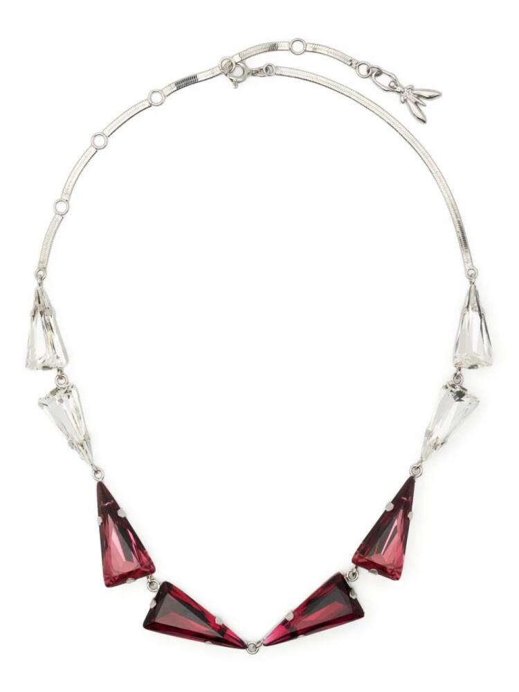 Patrizia Pepe crystal-embellished triangle necklace - Pink Cover