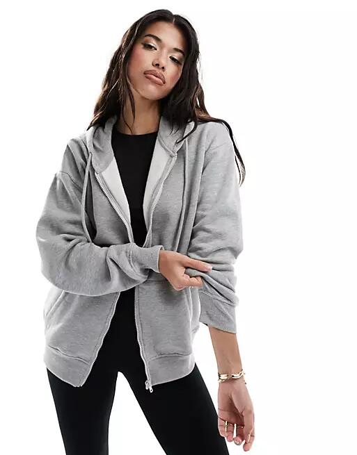 ASOS 4505 oversized zip up hoodie in gray heather Cover