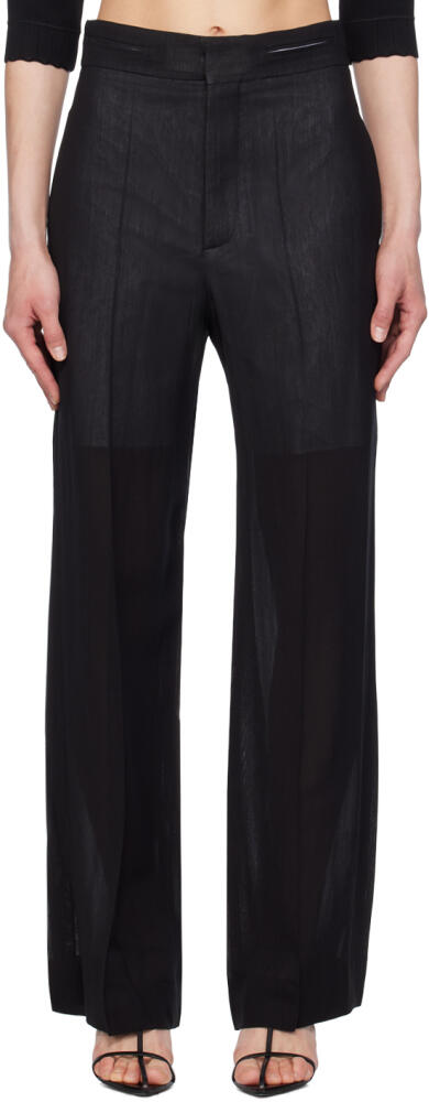 Victoria Beckham Black Straight-Leg Trousers Cover