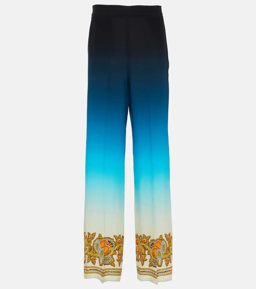 Etro Ombré printed silk wide-leg pants Cover