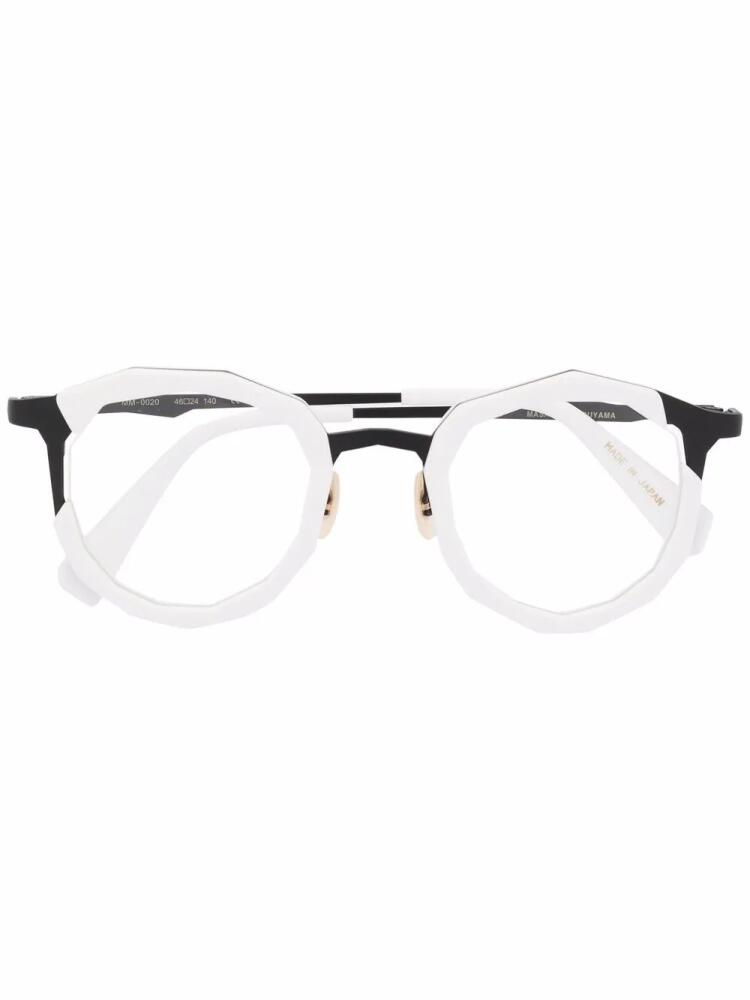 MASAHIROMARUYAMA MM-0020 layered round-frame glasses - White Cover