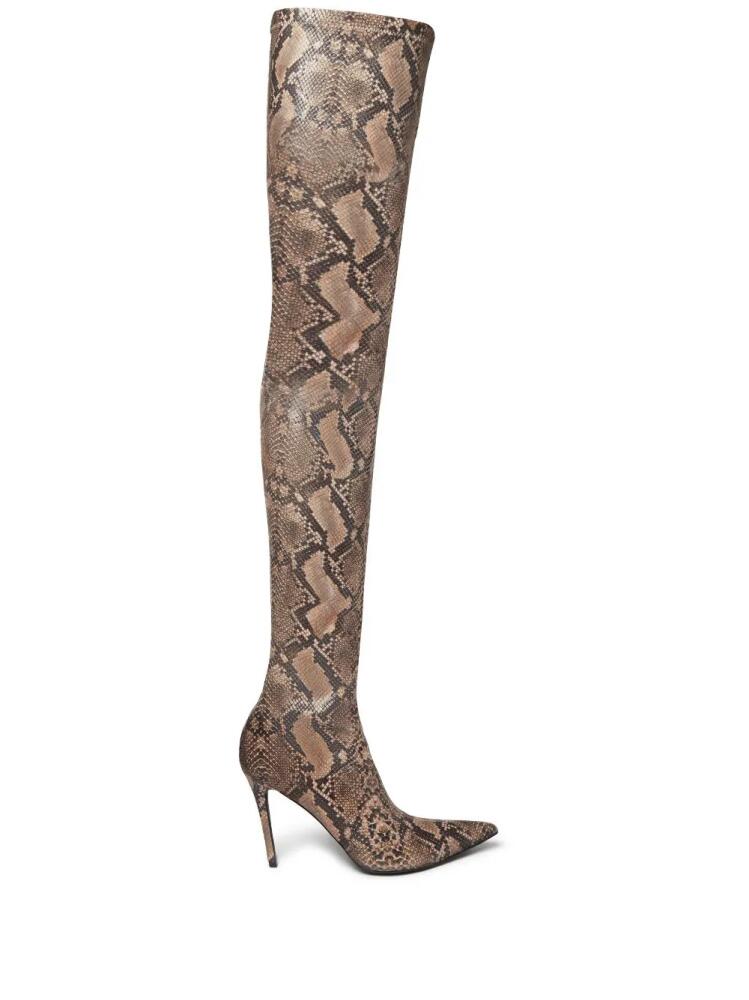 Stella McCartney Stella Iconic python-print boots - Brown Cover