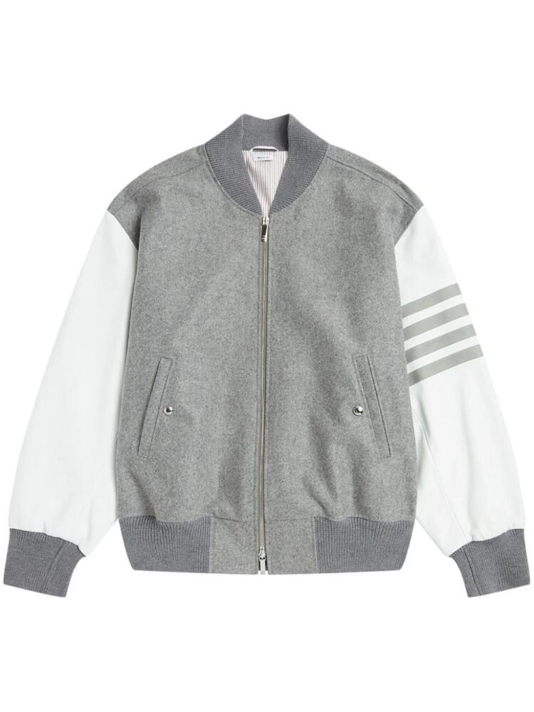 Thom Browne 4-Bar stripe bomber jacket - Grey Cover